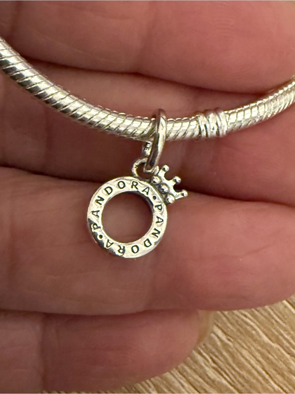 Pandora Silver Crown Ring Dangle Charm - Silver